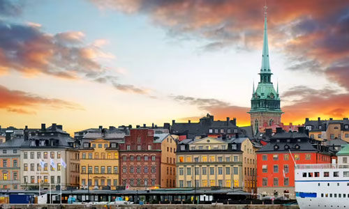 Historic old town architecture in Stockholm